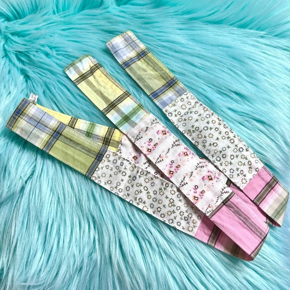 Floral Patchwork Fabric Tie Belt Hair Twilly Multi Purpose Girls Size 7